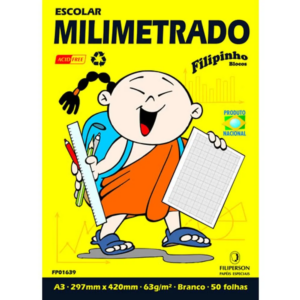 PAPEL A3 MILIMETRADO bloco 50 fls